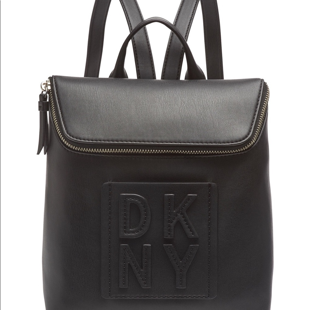 DKNY Leather Top Zip Backpack